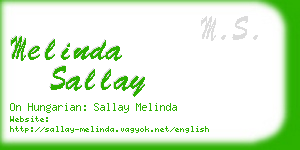 melinda sallay business card